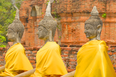 Thailand Ayutthaya Wat Yai Chai Mongkol Buddas