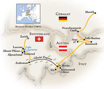 Switzerland Tour Map